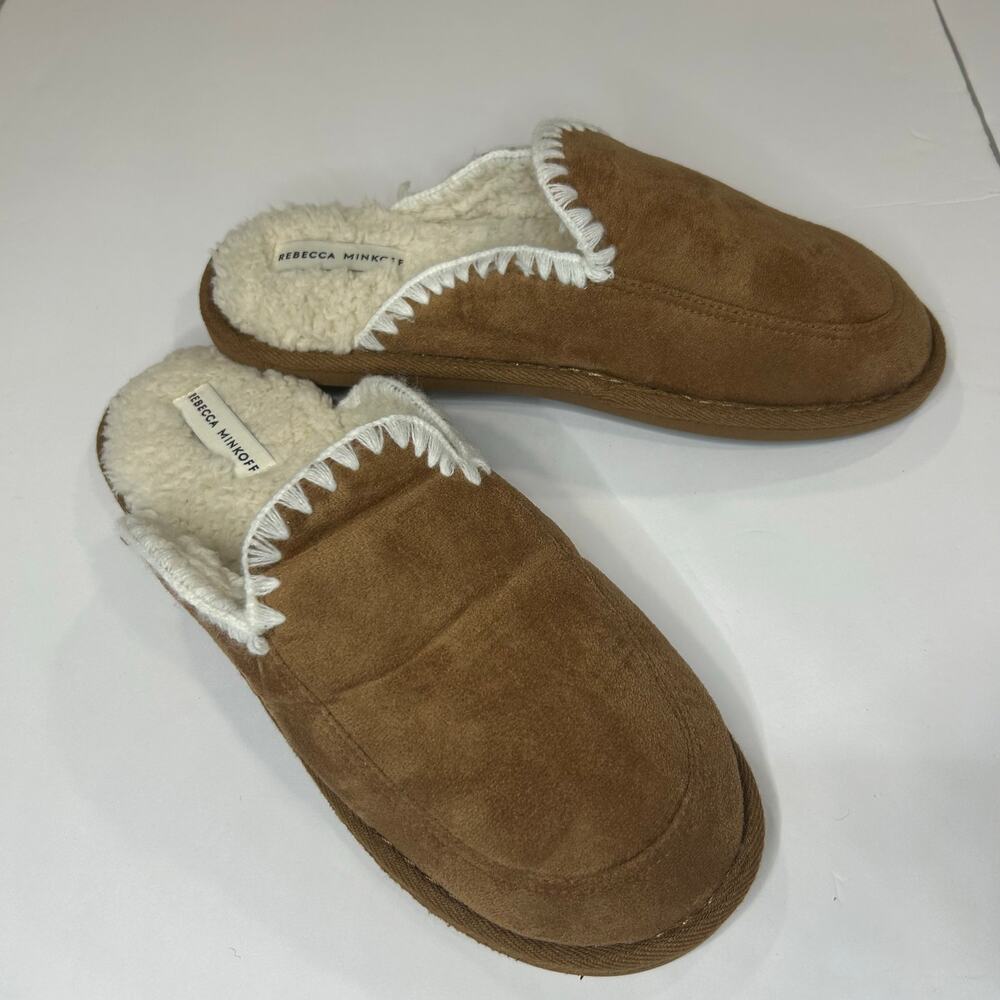 Rebecca Minkoff Faux Suede Tan Mule Slippers Women’s size 9/10